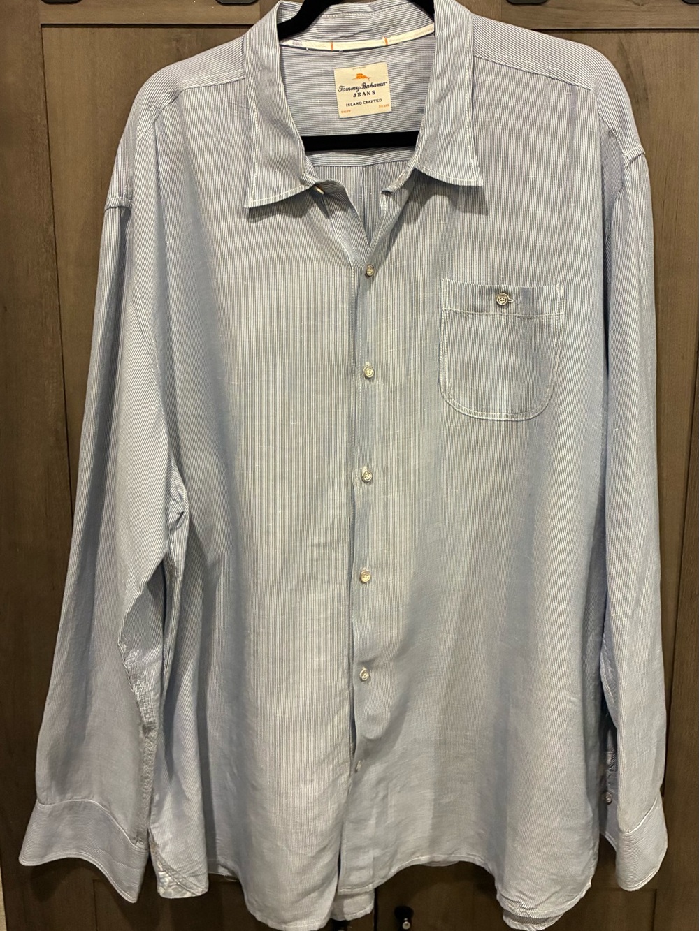 Tommy Bahama Light Blue Linen Button-Up Shirt